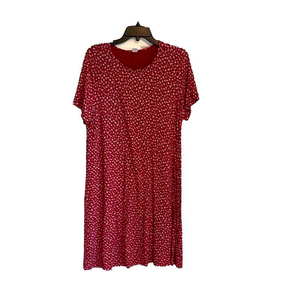 Old Navy Red Midi Sundress Casual Short Sleeve